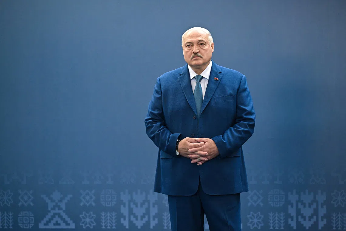 Belarusian President Alexander Lukashenko attends the Eurasian Economic Forum in Minsk, Belarus June 26, 2025. Sputnik/Sergey Bobylev/Pool via REUTERS