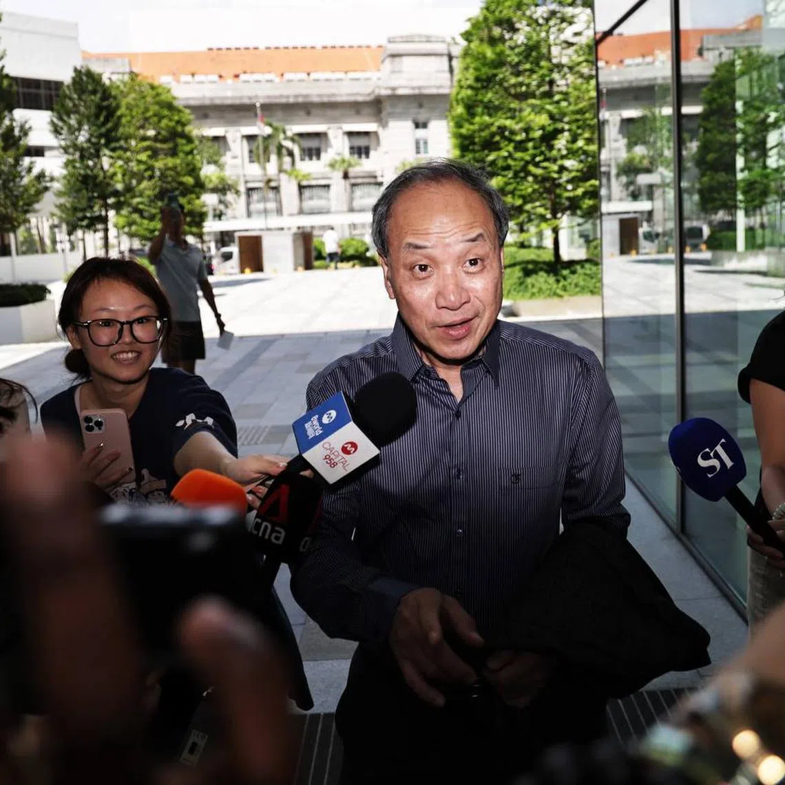 Former Workers' Party secretary-general Low Thia Khiang arriving at the State Courts on Oct 23, 2024.