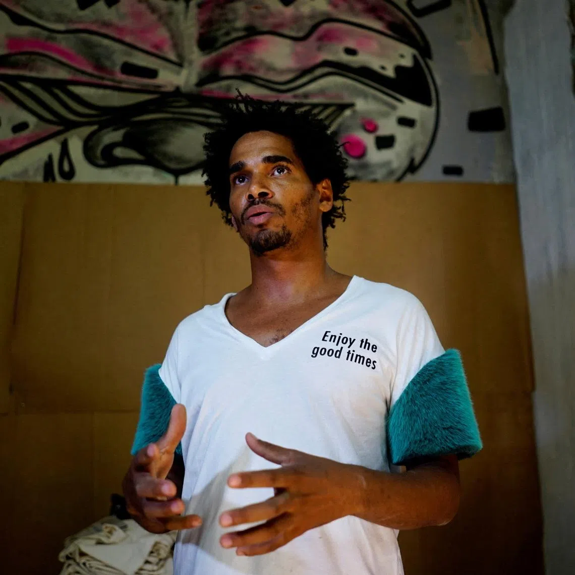 FILE PHOTO: Luis Manuel Otero Alcantara, organizer of the \"00Biennial,\" speaks during an interview at his home in Havana, Cuba, May 2, 2018. REUTERS/Alexandre Meneghini/File Photo