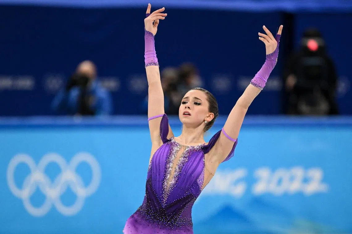 Russia's Kamila Valieva competing during the 2022 Beijing Winter Olympics.