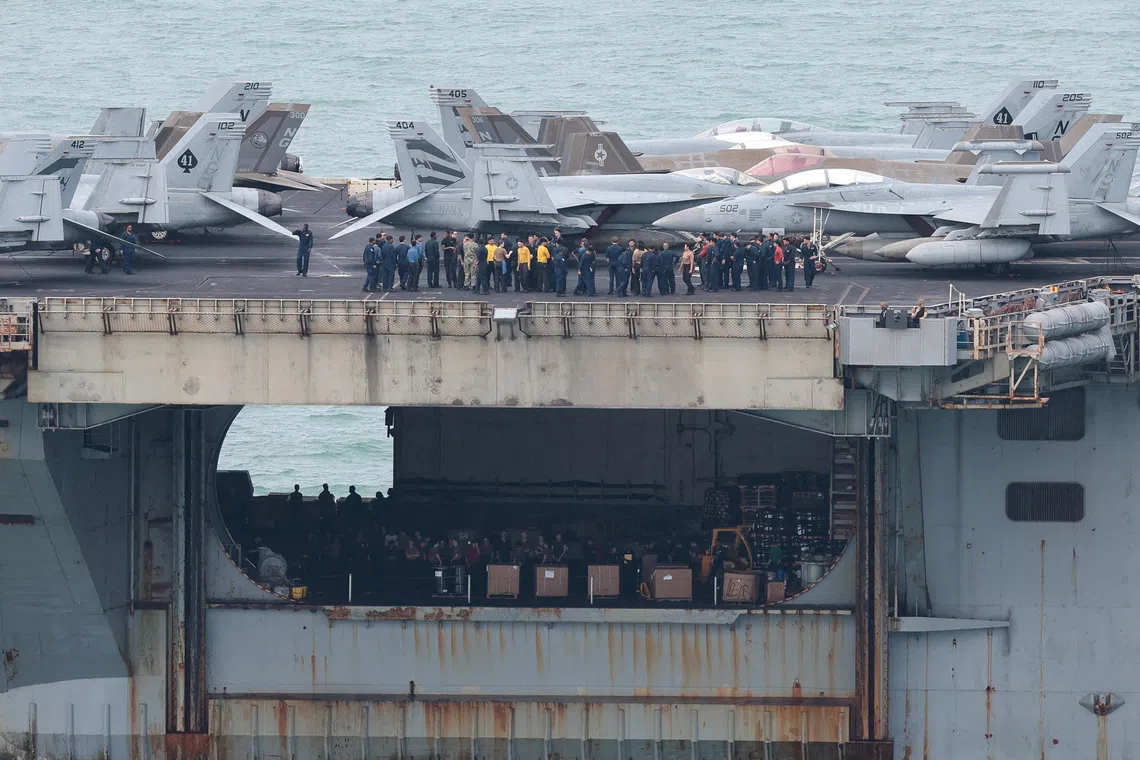 Eight attempted suicides during US aircraft carrier's extended mission