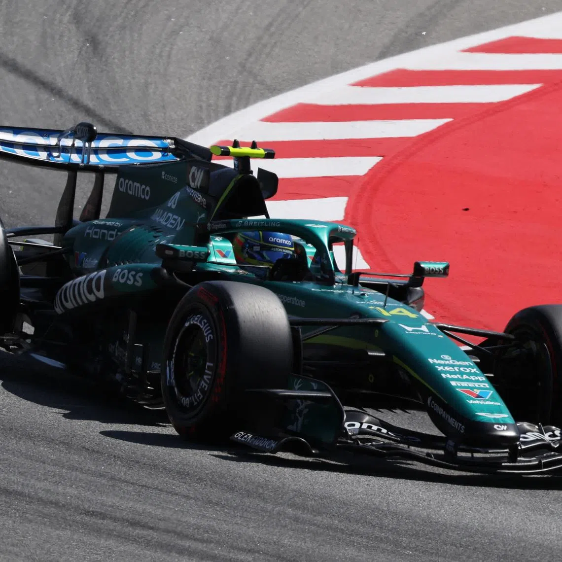 Formula One F1 - Barcelona-Catalunya Grand Prix - Circuit de Barcelona-Catalunya, Barcelona, Spain - June 13, 2026 Aston Martin's Fernando Alonso during qualifying REUTERS/Nacho Doce