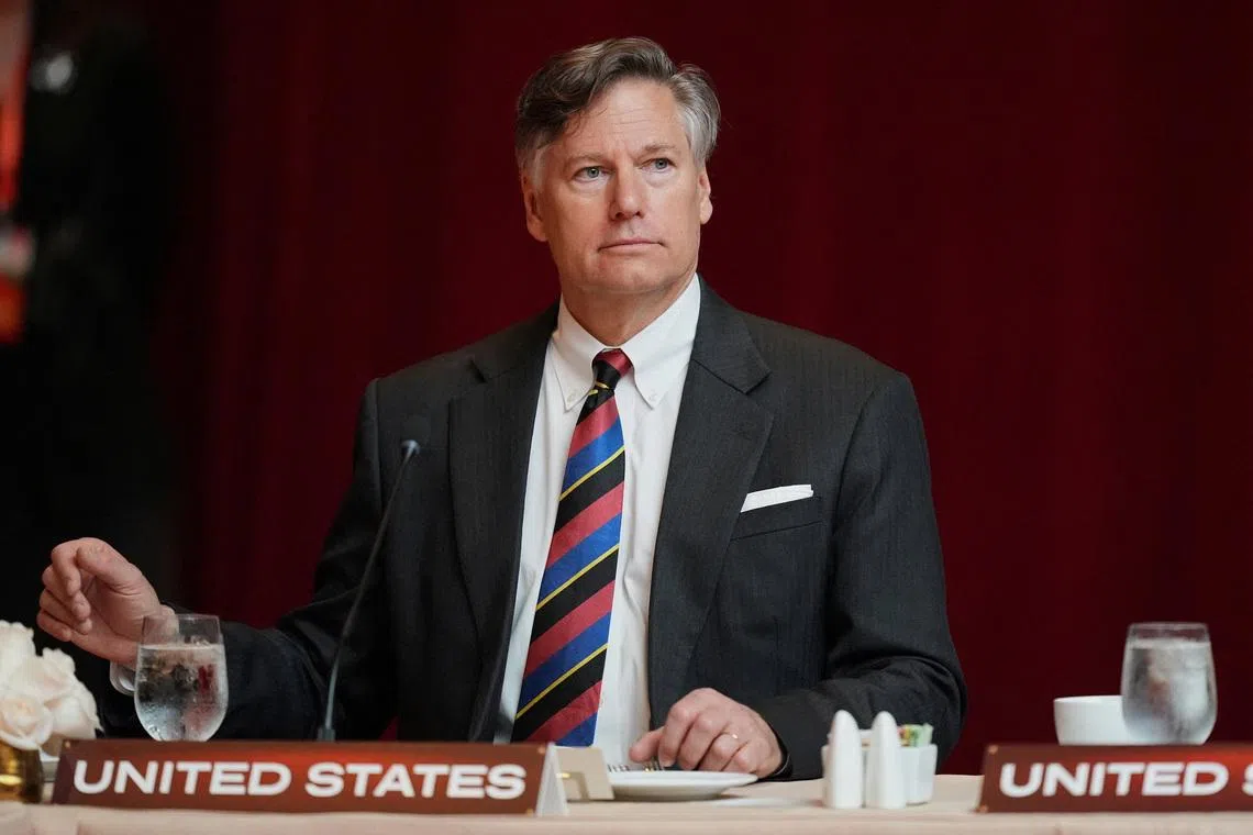 U.S. Deputy Secretary of State Christopher Landau attends a working lunch at the Shield of the Americas Summit at Trump National Doral Miami, in Doral, Florida, U.S., March 7, 2026. Rebecca Blackwell/Pool via REUTERS