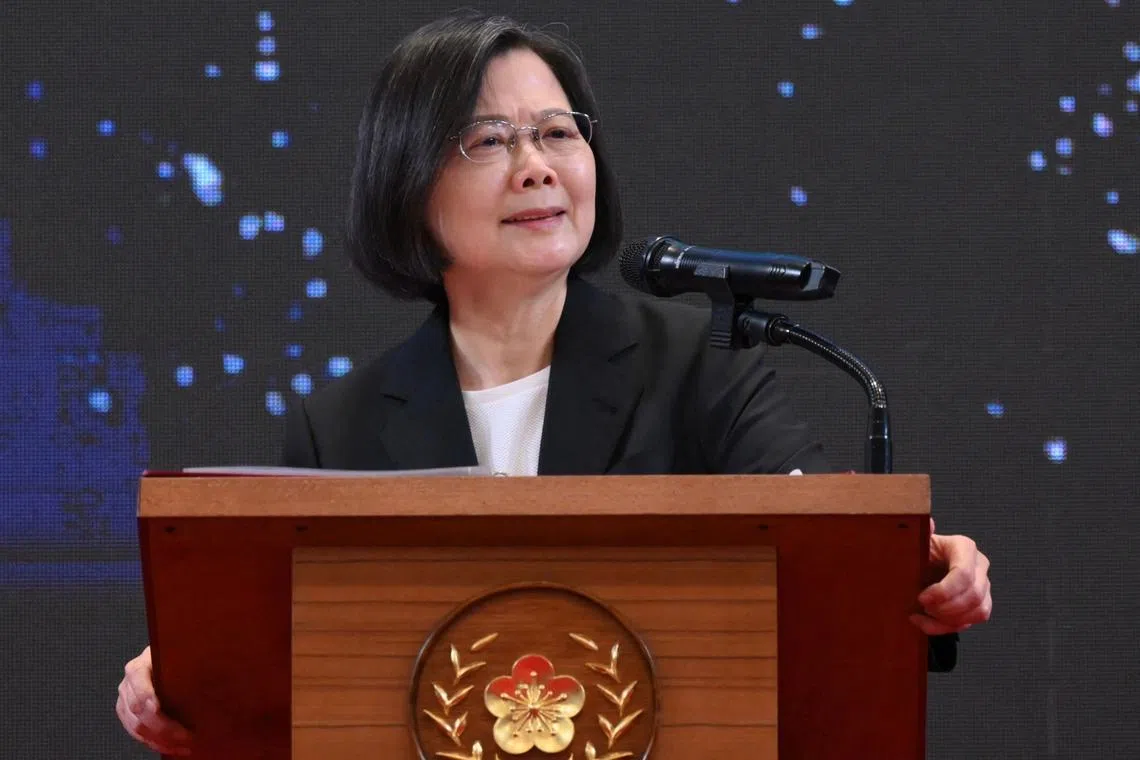 Taiwan will not provoke and will not bow to Chinese pressure, Ms Tsai Ing-wen said.
