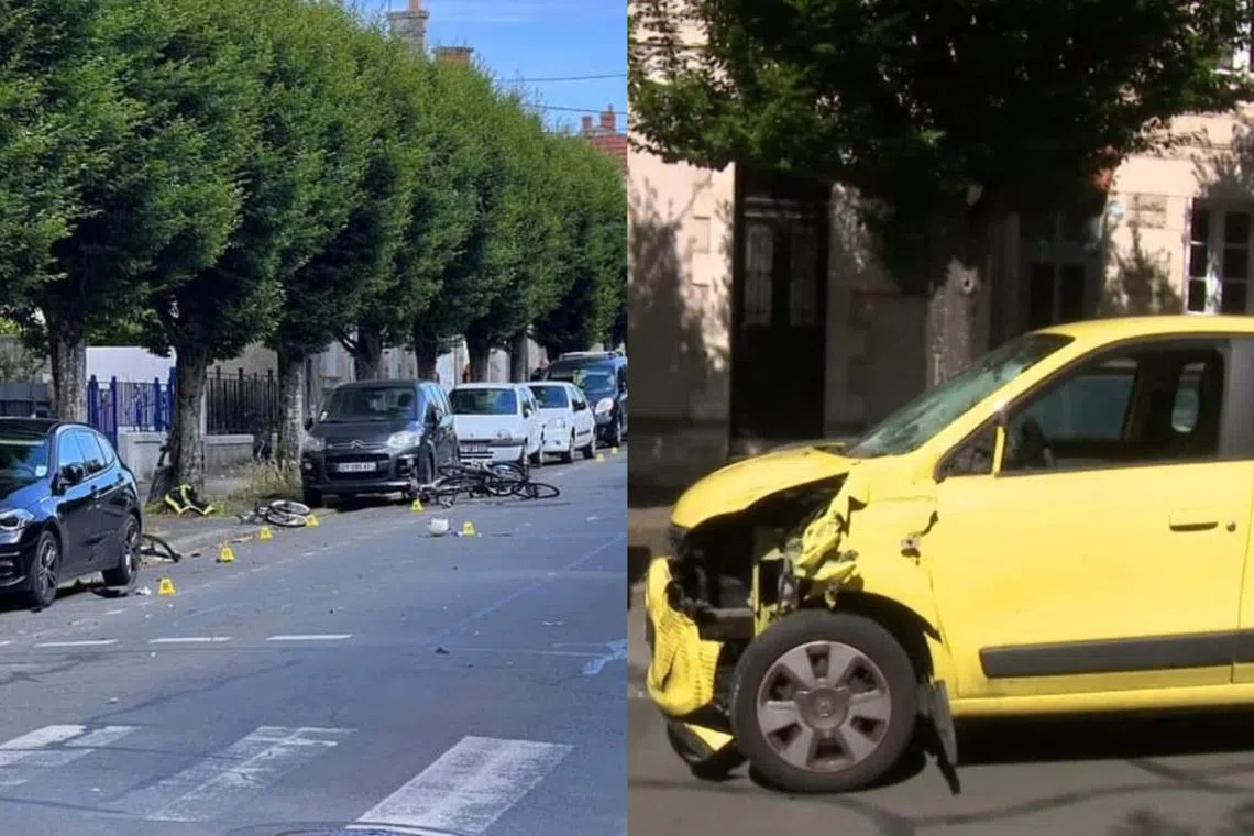 Twelve children, aged eight to 11, were cycling  from a leisure centre to a park when a woman aged 83 hit them.