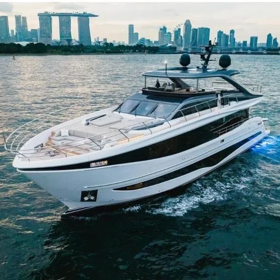 (Clockwise from top left) The Princess Y95, the Nomad 101, the Sanlorenzo SD118 and SX100.