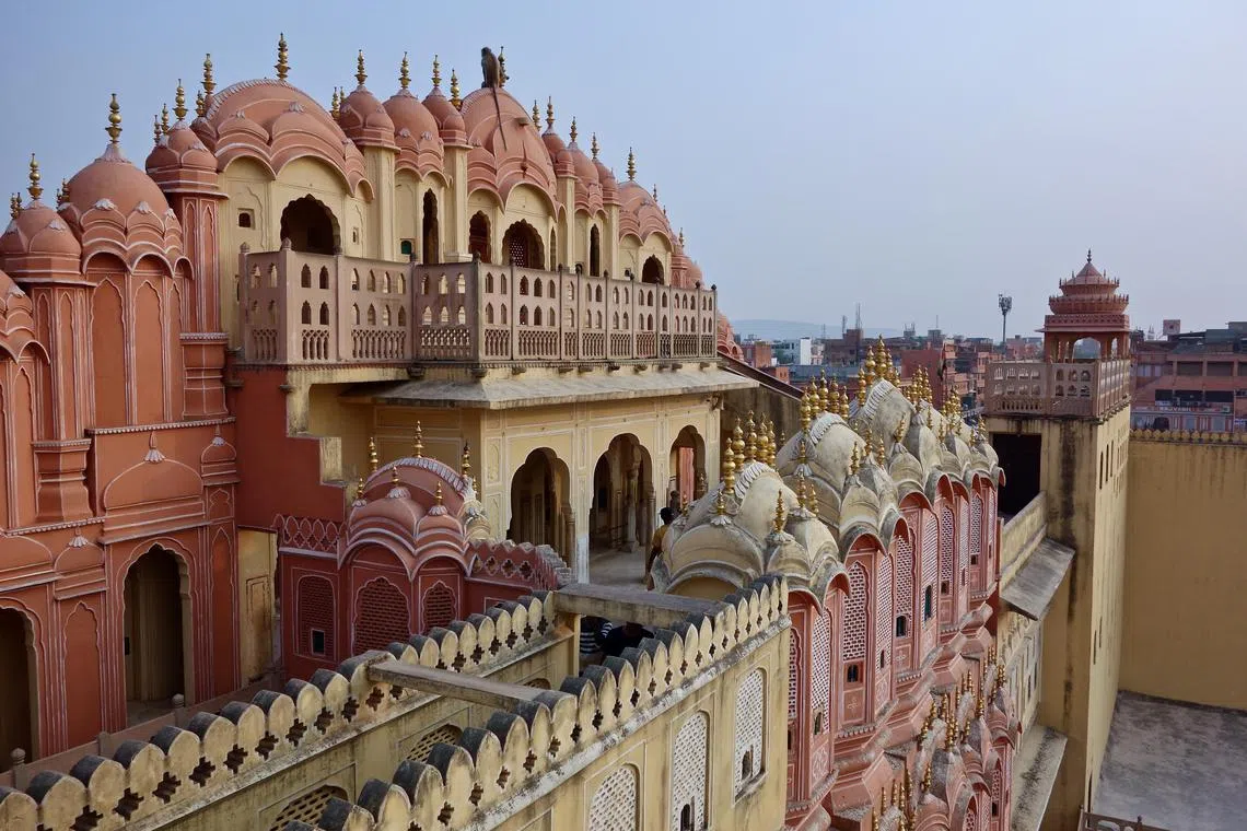 The Hawa Mahal or Palace of Winds in Rajasthan, India. 