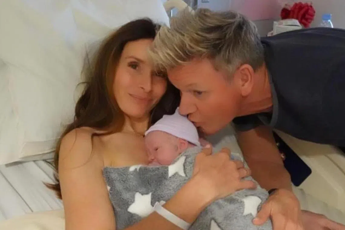 Gordon Ramsay and his wife Tana with their sixth child, Jesse James Ramsay.