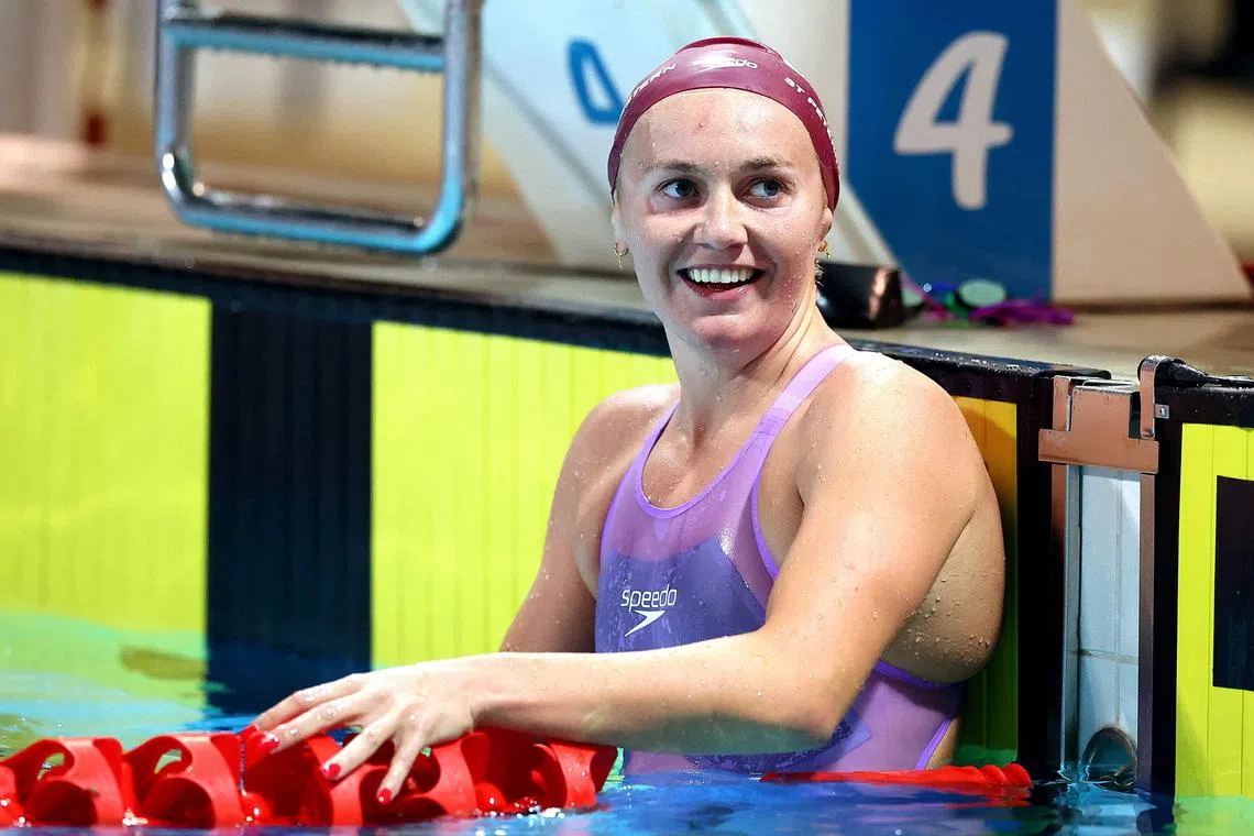 Australia's Ariarne Titmus is all smiles after winning the women's 400m final at the Australian championships on the Gold Coast on April 19, 2023. 
