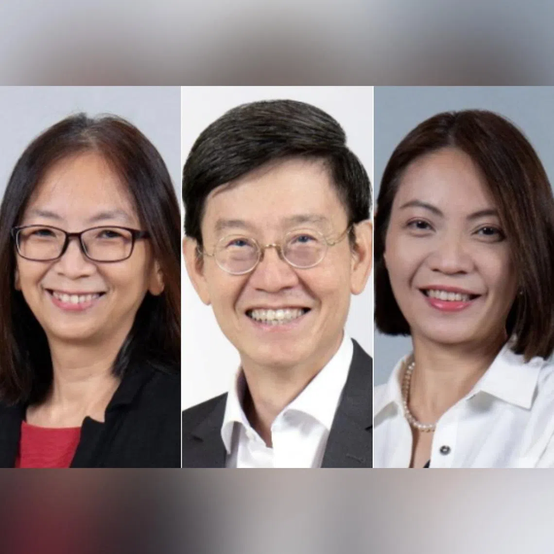 Ms Adele Tan (left) will succeed Mr Lim Eng Hwee (centre) as URA's chief executive officer on Sept 1, and Ms Yvonne Lim will take over from Ms Tan as deputy CEO and chief planner.