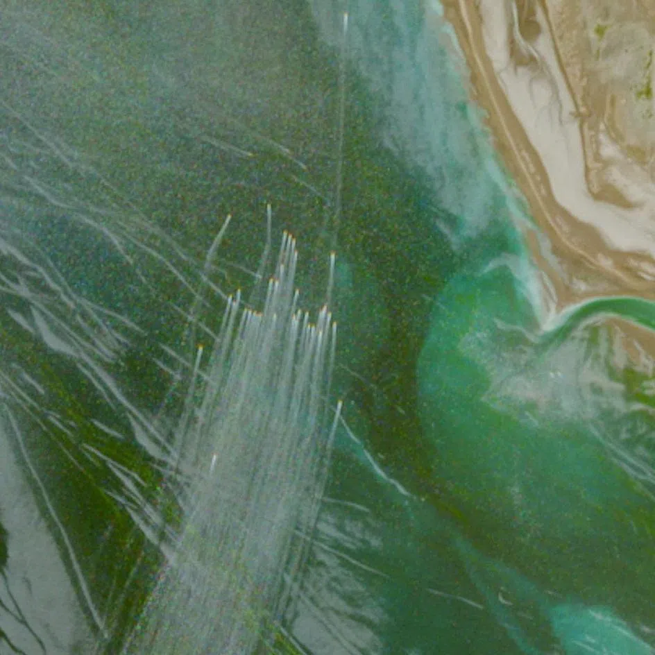 A satellite image shows a fleet of small boats at sea, north of the Strait of Hormuz near the Kargan coast, Iran, April 22, 2026.   European Union/Copernicus Sentinel-2/Handout via REUTERS