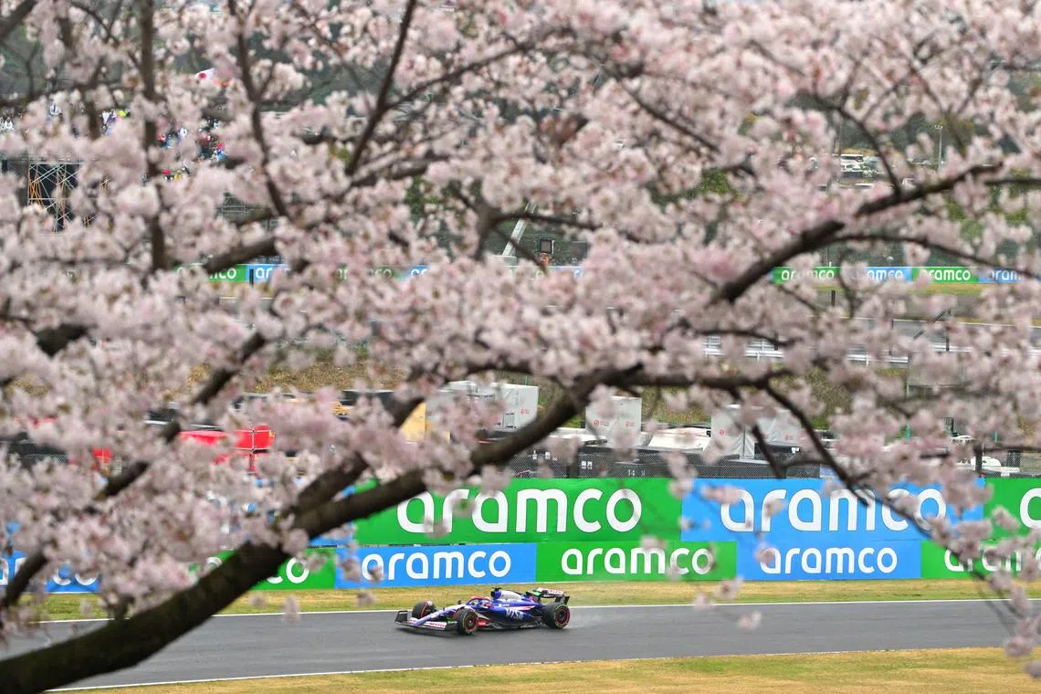 The Formula One race has been moved from its usual autumn slot to coincide with the peak of Japan’s world-renowned cherry blossom bloom.