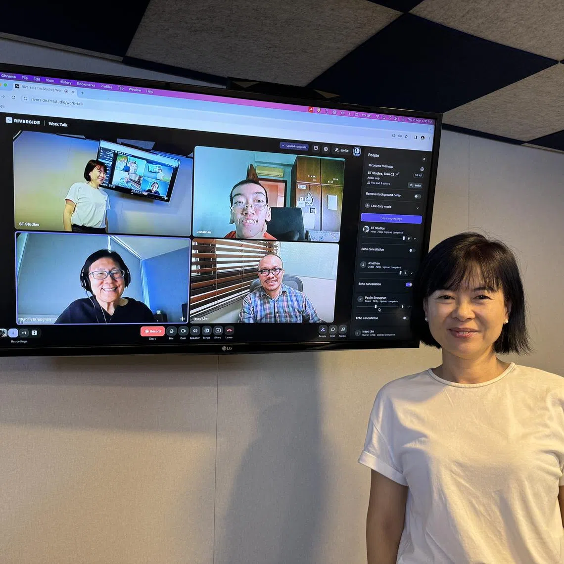 (Clockwise) Communications executive Jonathan Tiong, sociologists Professor Paulin Tay Straughan and Mr Issac Lim, and host Krist Boo.