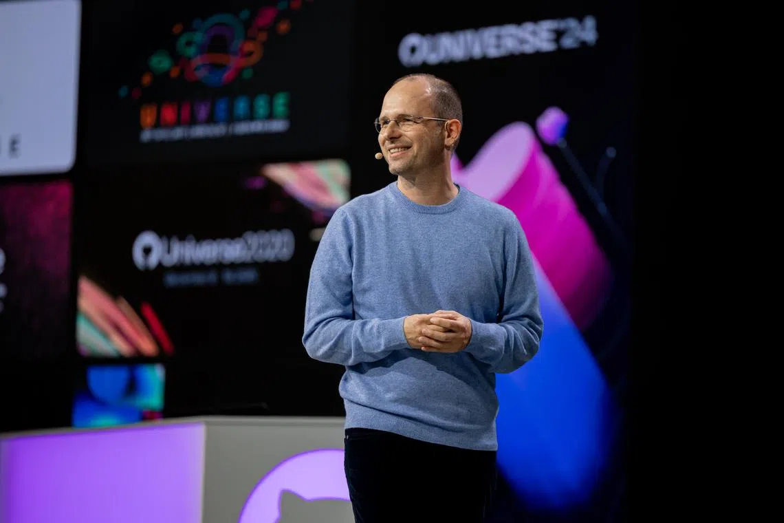 kbhub30 - Nerds aren't the only ones that could code now with natural-language tools like GitHub Spark, said GitHub CEO Thomas Dohmke at GitHub Universe on 29 Oct in San Francisco. 

Source/Copyright: GitHub