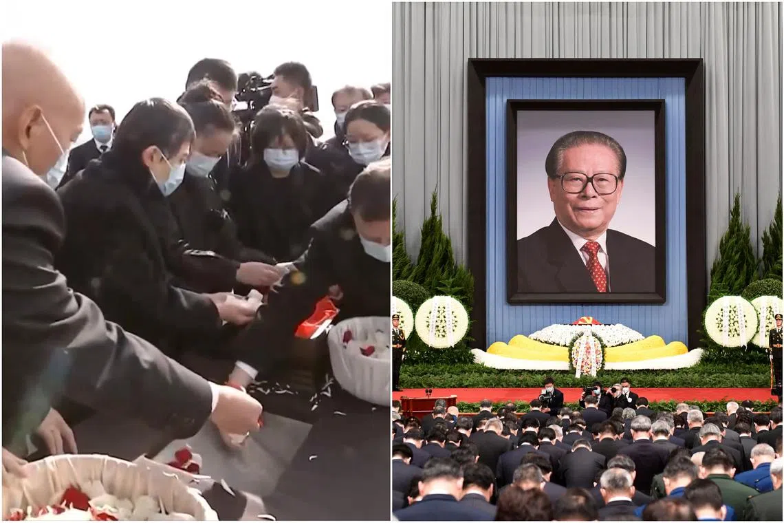 Mr Jiang Zemin's ashes were scattered by his family into the river and sea on Sunday.