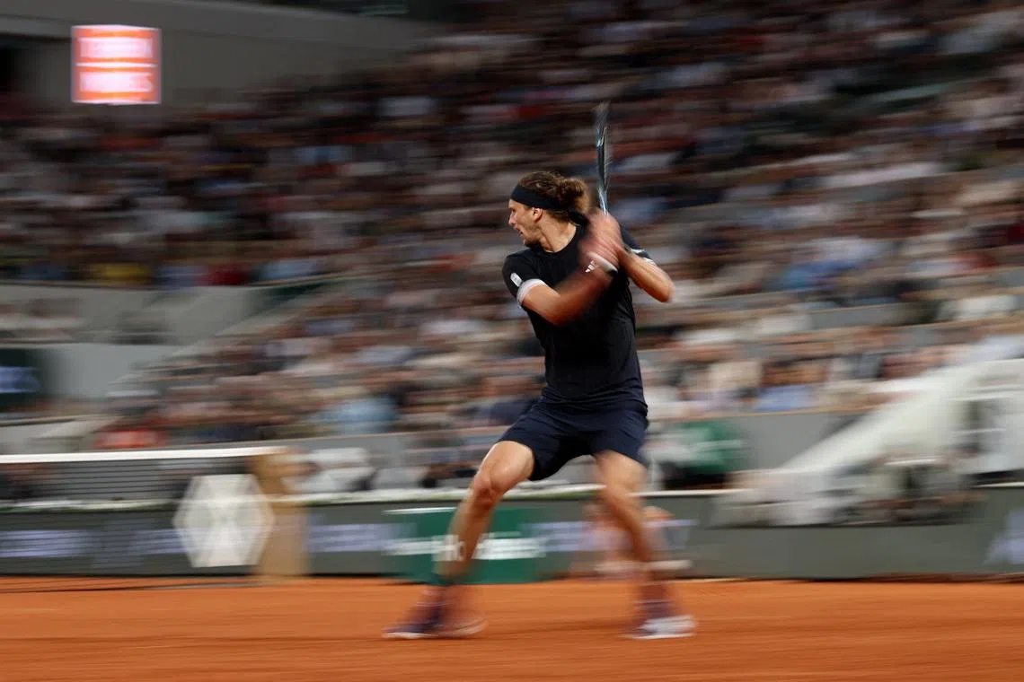 FILE PHOTO: Tennis - French Open - Roland Garros, Paris, France - June 2, 2026 Germany's Alexander Zverev in action during his quarter final match against Spain's Rafael Jodar REUTERS/Stephane Mahe/File Photo