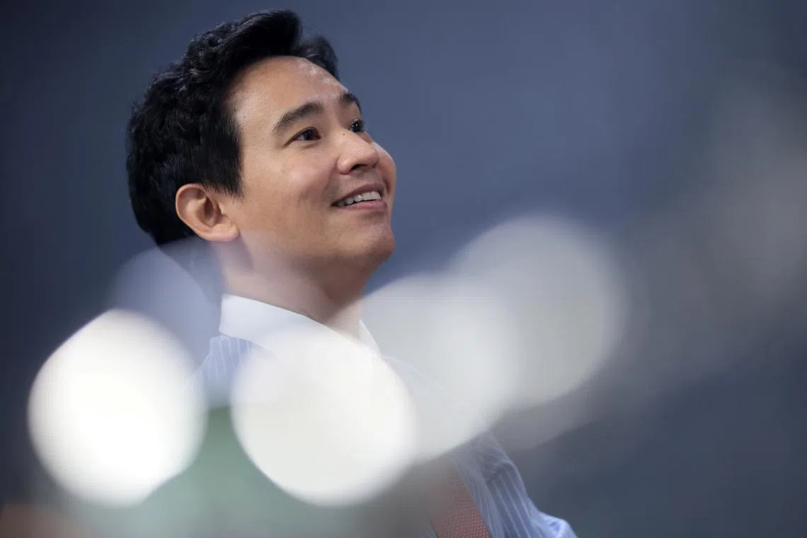 FILE PHOTO: Former Move Forward Party leader Pita Limjaroenrat looks on after an interview with Reuters, ahead of an August 7 court verdict in a case seeking the dissolution of the opposition group, in Bangkok, Thailand, July 25, 2024. REUTERS/Patipat Janthong/File Photo