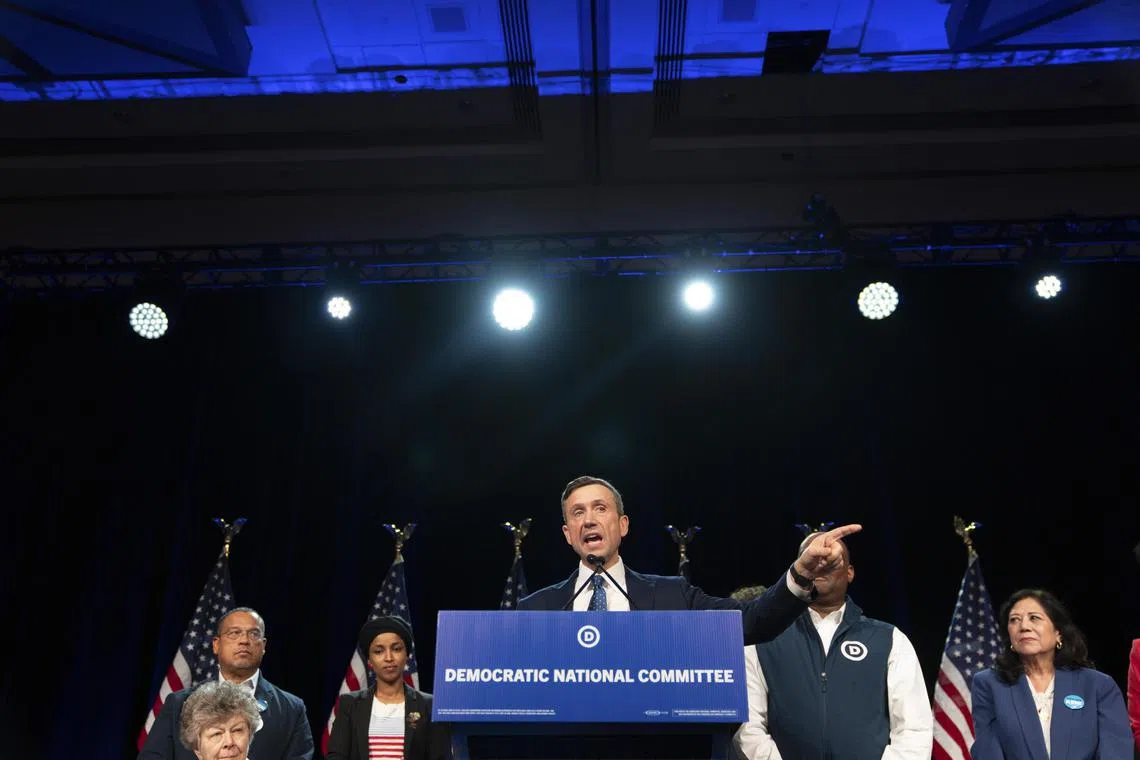 Mr Ken Martin speaking after being elected the Democratic National Committee chairman on Feb 1. 