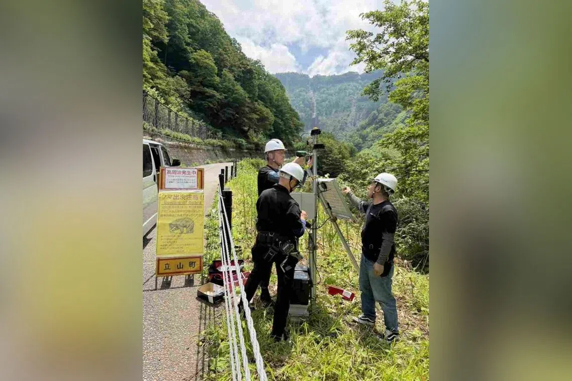Among measures being rolled out are building fences and setting up devices that emit high-pitched sounds (pictured), which deter bears.