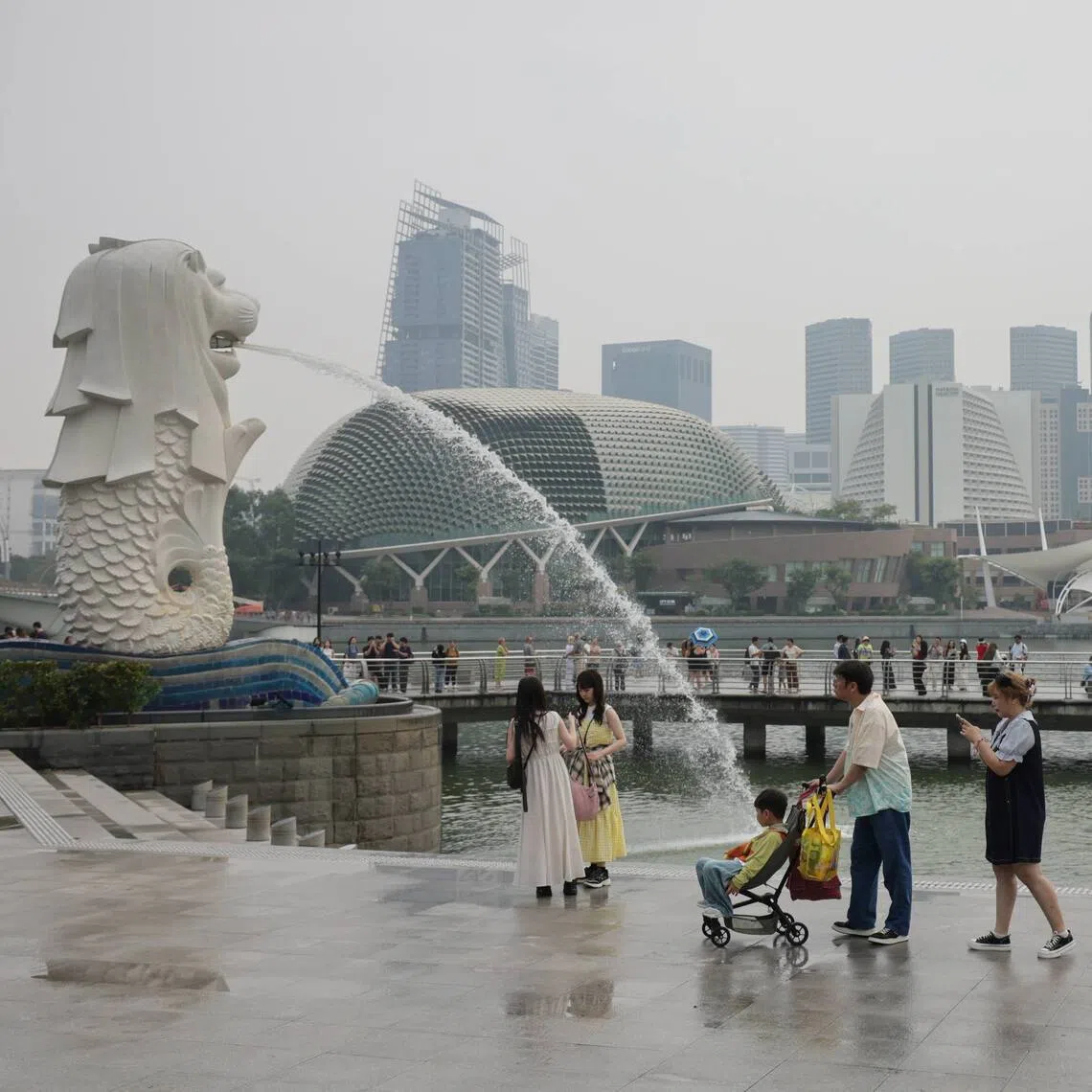 The haze seen from Merlion Park at 9.45am on Sept 10.