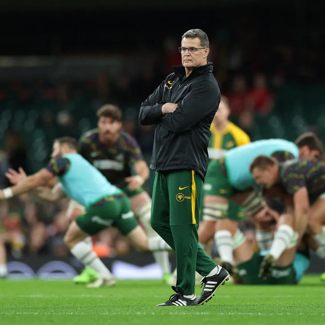 Rugby Union - Autumn Internationals - Wales v South Africa - Principality Stadium, Cardiff, Wales, Britain - November 29, 2025 South Africa head coach Rassie Erasmus before the match Action Images via Reuters/Andrew Boyers