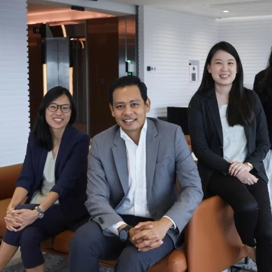 (From left) DISG assistant vice-president Mabel Seah, executive director Philbert Gomez, manager Sue-Ean Ng, and assistant manager Daphne Tang.