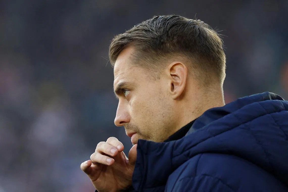 Soccer Football - Championship - Play Offs - Semi Final - Second Leg - Southampton v Middlesbrough - St Mary's Stadium, Southampton, Britain - May 12, 2026 Southampton manager Tonda Eckert during the match Action Images via Reuters/Peter Cziborra