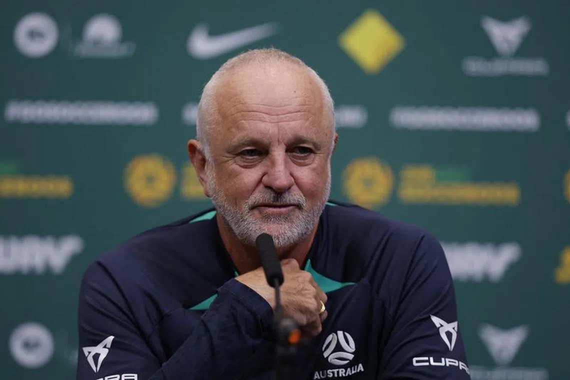 FILE PHOTO-Soccer Football - International Friendly - Australia Press Conference - Wembley Stadium, London, Britain - October 12, 2023  Australia coach Graham Arnold during the press conference Action Images via Reuters/Andrew Couldridge/File Photo