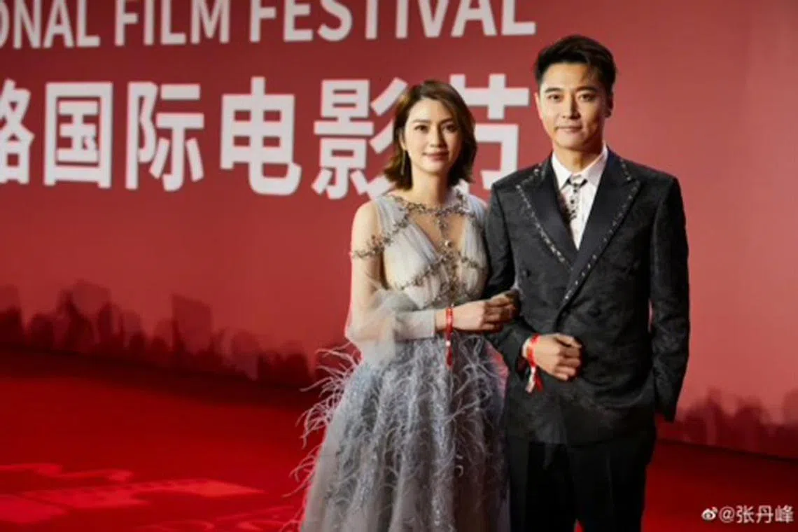 Hong Kong actress Catherine Hung (left) and Chinese actor Andy Zhang (right).