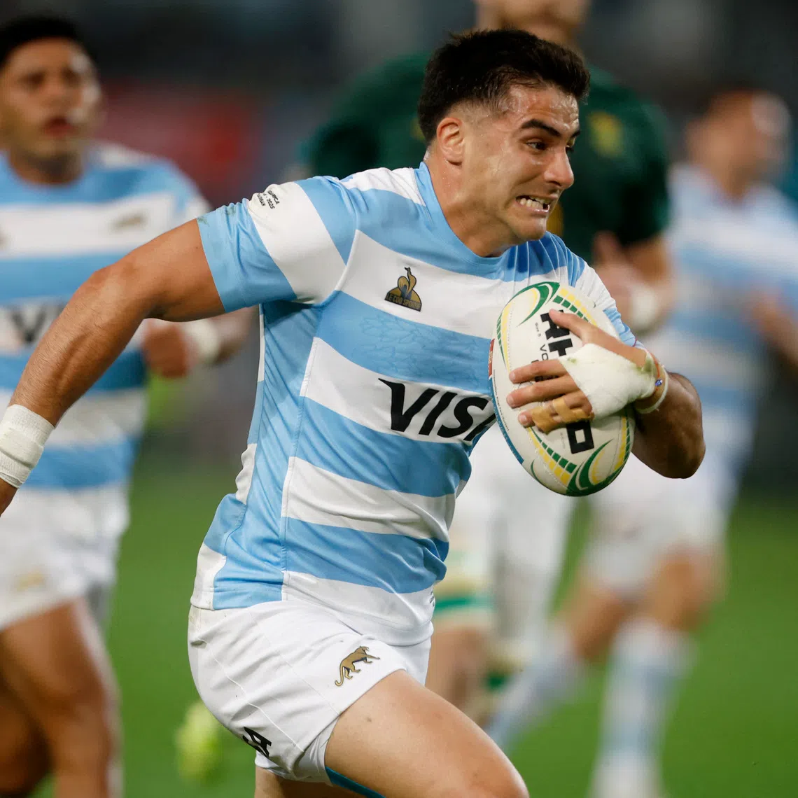 FILE PHOTO: Rugby Union - Rugby Championship - South Africa v Argentina - Kings Park Stadium, Durban, South Africa - September 27, 2025 Argentina's Tomas Albornoz in action REUTERS/Rogan Ward/File Photo
