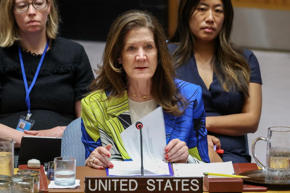 Acting US Ambassador to the UN Dorothy Shea named China as she urged all countries to stop actions that enable Russia's invasion of Ukraine.