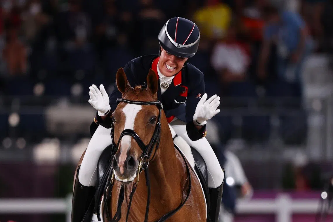 Tokyo 2020 Olympics - Equestrian - Dressage - Individual - Grand Prix Freestyle - Equestrian Park - Tokyo, Japan - July 28, 2021. Charlotte Dujardin of Britain on her horse Gio REUTERS/Hamad I Mohammed/File Photo