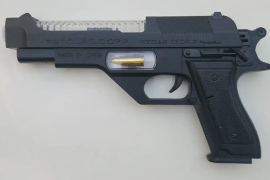 The police received a call for assistance at a retail outlet in Yishun Street 22 involving a toy gun that was pointed at an employee.