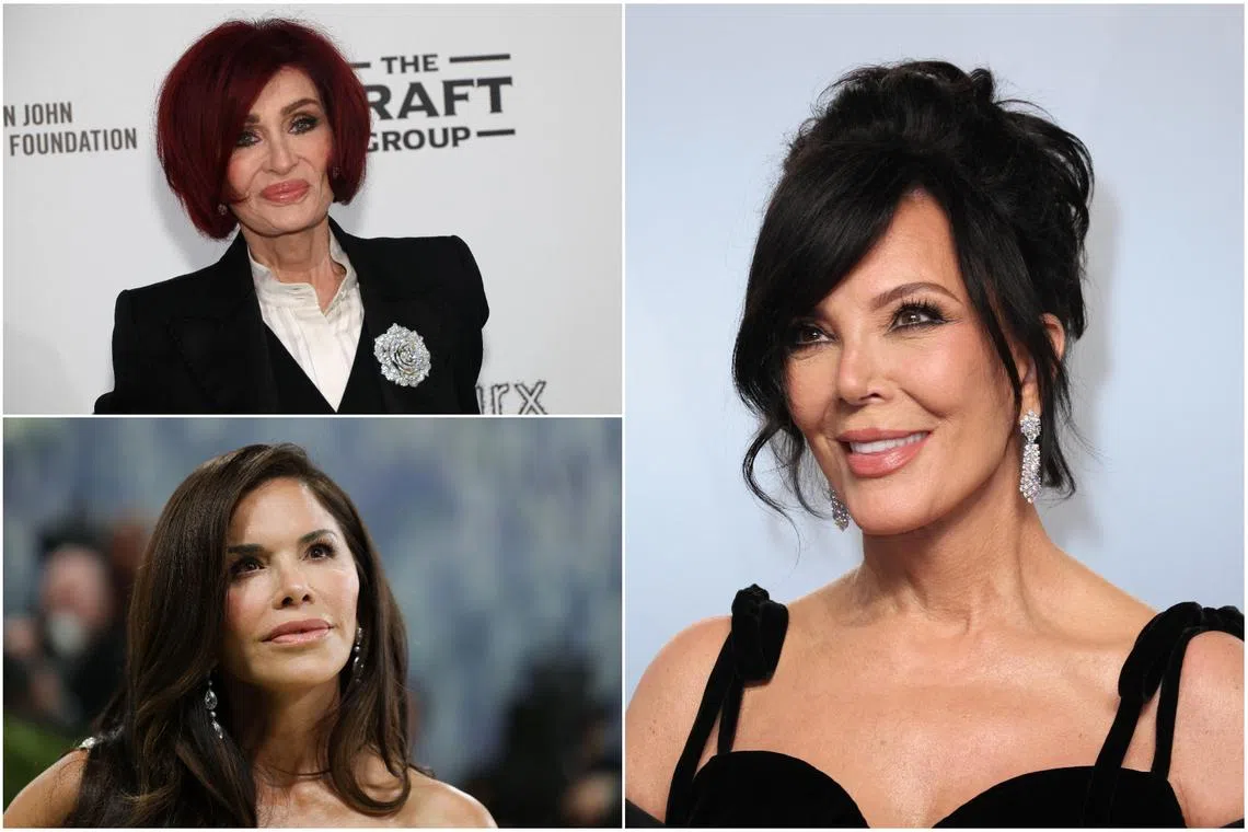 (Clockwise from top left) US media personalities Sharon Osbourne, Kris Jenner and Lauren Sanchez Bezos.