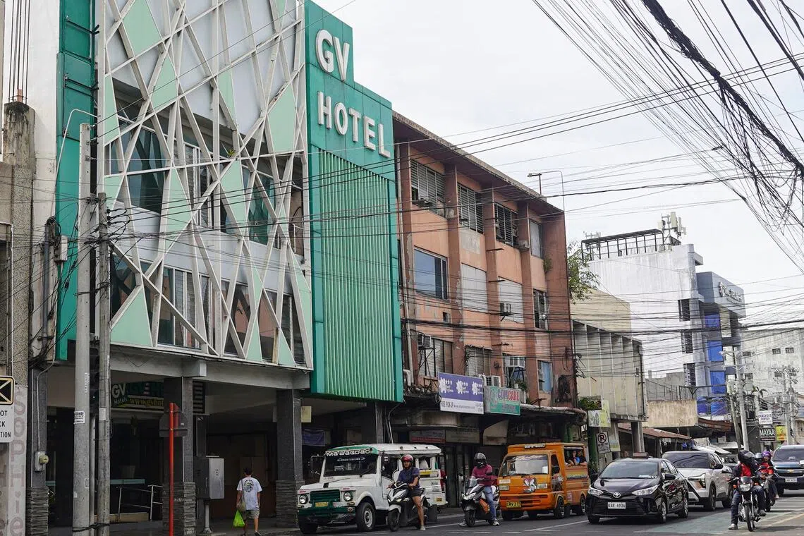 The men checked into room 315 of the GV Hotel, paying 930 pesos (S$20.52) per night for the small room with two single beds.