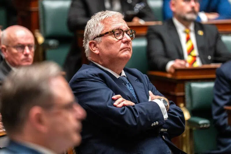 Prince Laurent of Belgium looks on during the celebration of the King's Feast, at the federal Parliament in Brussels on Nov 15, 2025.