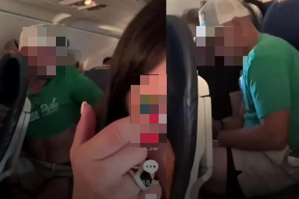 A woman this week posted several videos to TikTok claiming she had just caught a man and a woman on a flight from Houston to New York City having an affair.