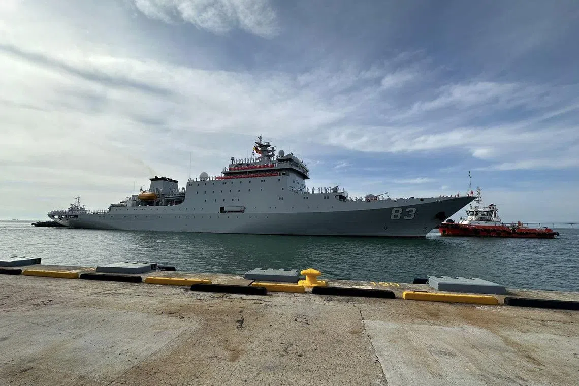 The giant training vessel, Qi Jiguang,  left Brunei on Thursday for the Philippines. 