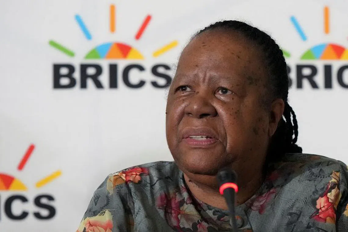 South Africa's Foreign Minister Naledi Pandor attends a press conference as BRICS foreign ministers meet in Cape Town, South Africa, June 1, 2023. REUTERS/Nic Bothma/File Photo