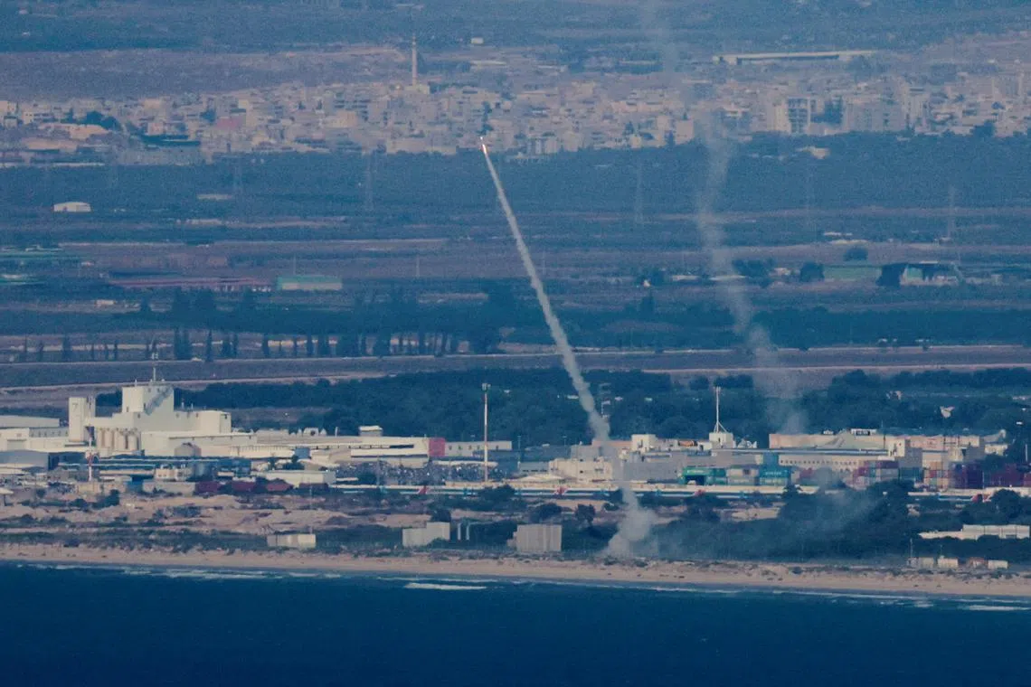 Israel's Iron Dome anti-missile system operates for interceptions as rockets are launched from Lebanon towards Israel, amid cross-border hostilities between Hezbollah and Israel, as seen from Haifa, Israel, September 24, 2024. REUTERS/Ammar Awad