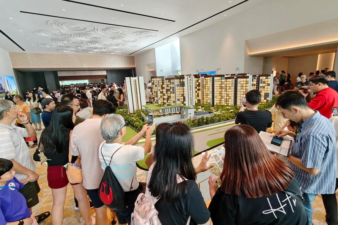 Rivelle Tampines EC's public preview in March. The affordability of new ECs has come under the spotlight because robust demand from second-time buyers, who can tap capital gains from their HDB sale.