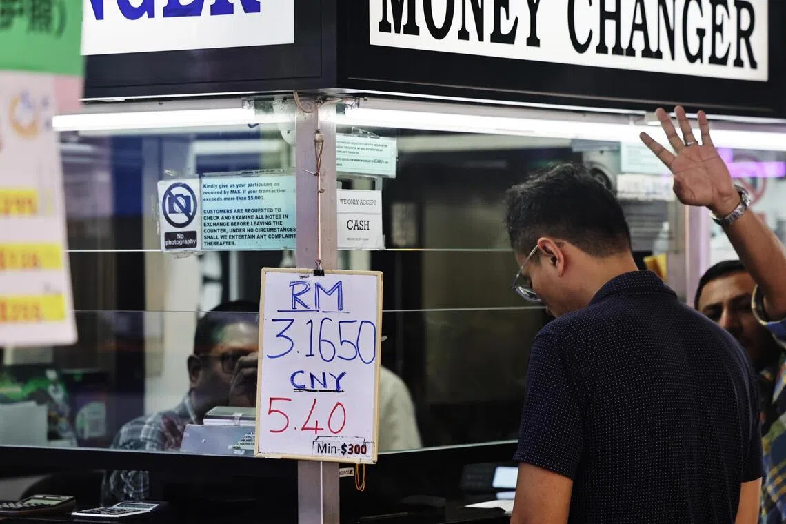 The exchange rate for S$1 was between RM3.10 and RM3.13 last week, compared to about RM3.30 during the same period in 2025.