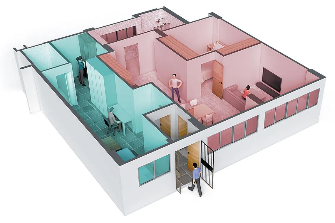 With some creative thinking, an HDB flat can be converted into a dual-key unit with two "mini-apartments".