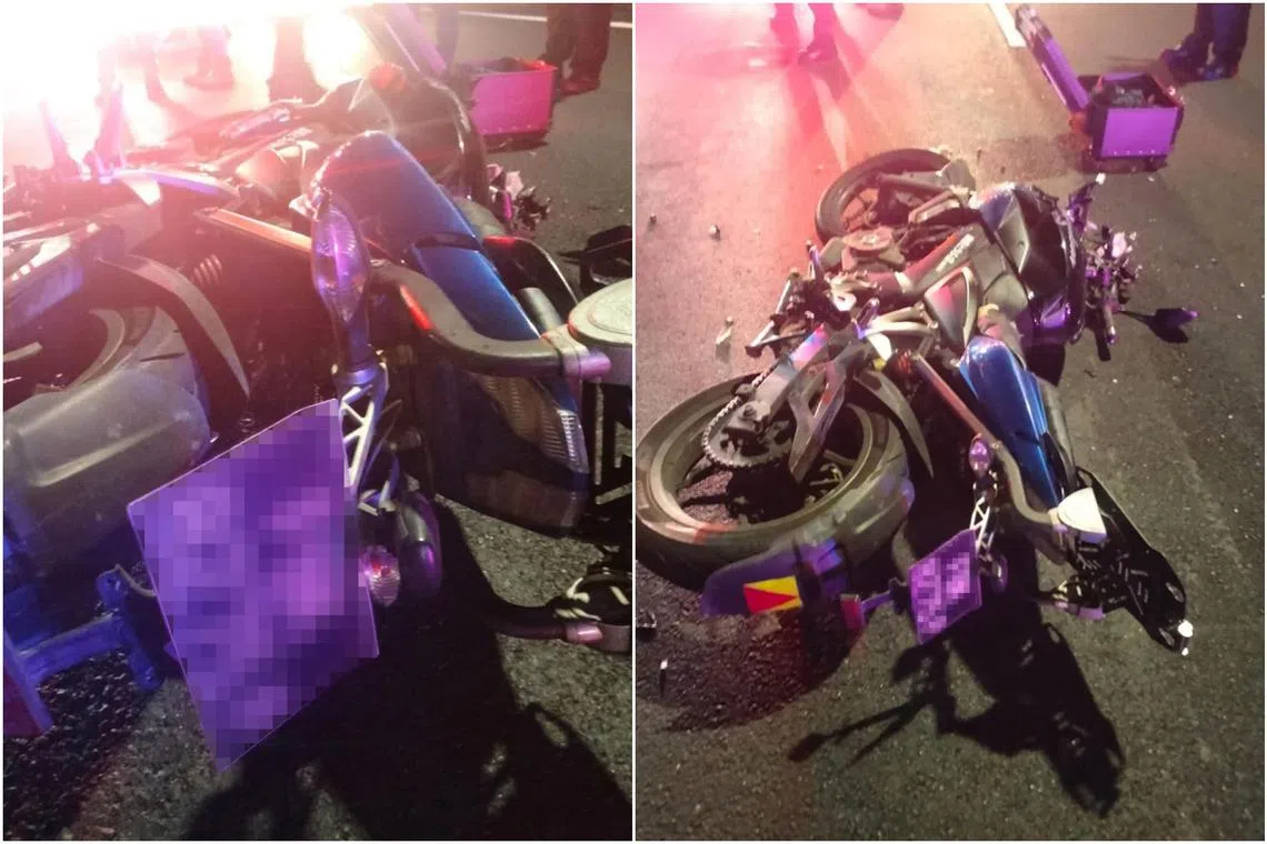 Photos of the aftermath of the accident circulated online show a motorcycle toppled over on the road.