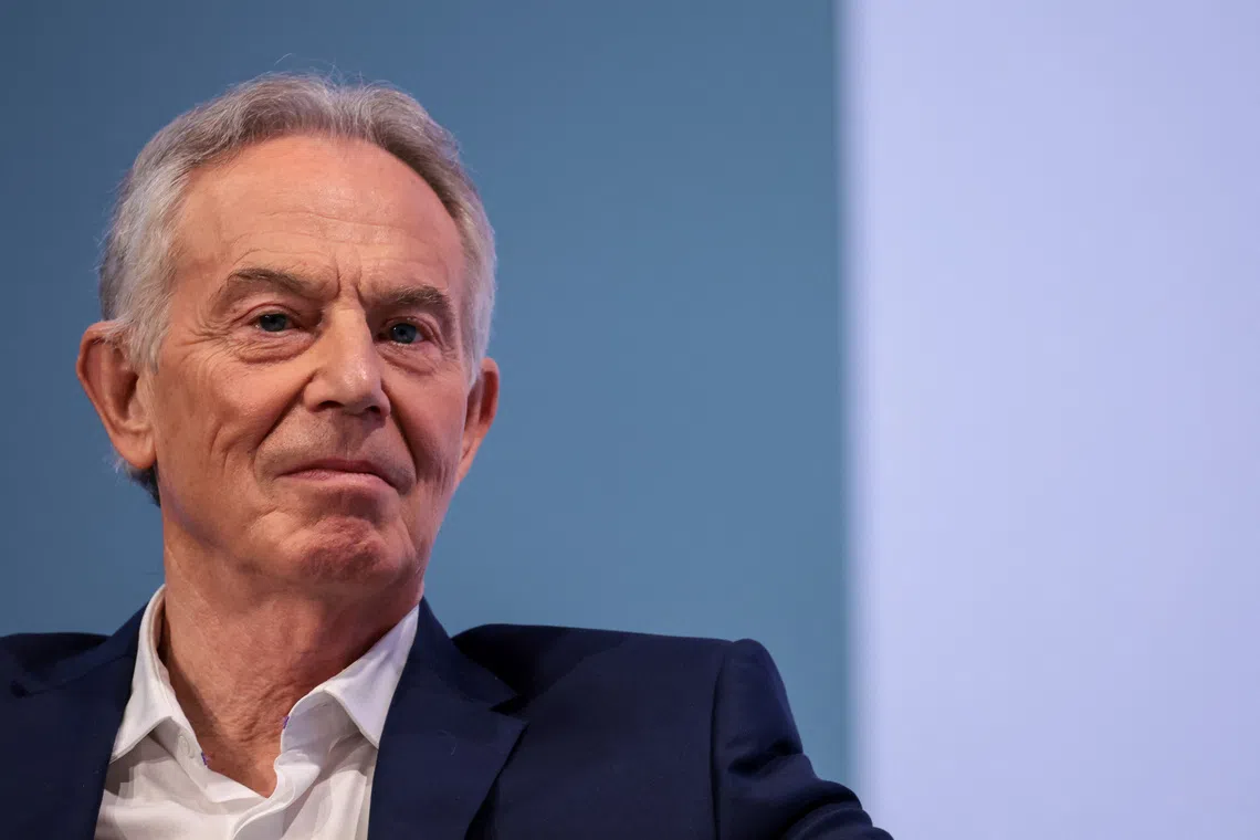 FILE PHOTO: Former British Prime Minister Tony Blair attends the Tony Blair Institute for Global Change's annual Future of Britain Conference, in London, Britain, July 9, 2024. REUTERS/Claudia Greco/File Photo