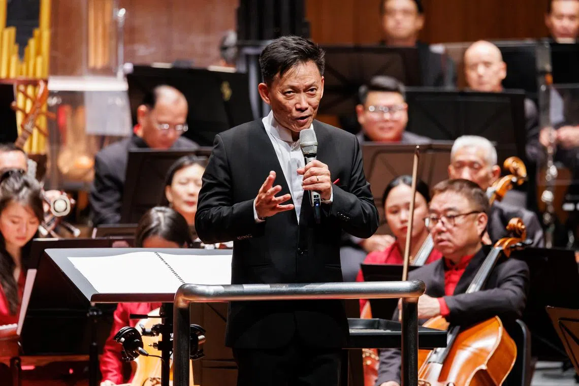 Principal conductor Quek Ling Kiong led the Singapore Chinese Orchestra in a concert kicking off its 30th anniversary celebrations on July 18.