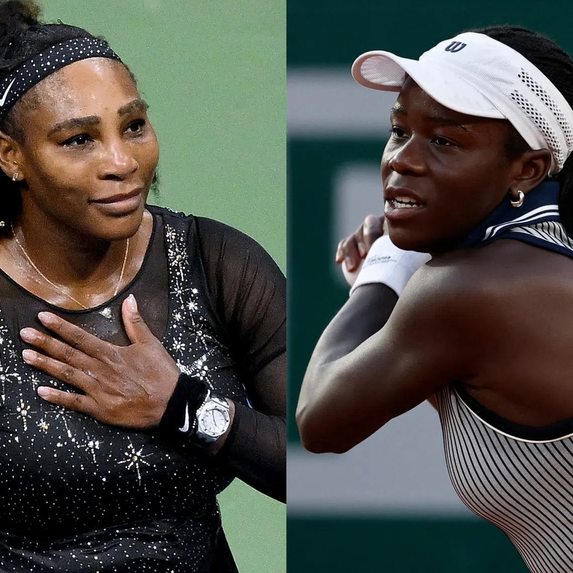 Serena Williams (left) will partner Canada’s Victoria Mboko in the women’s doubles.
