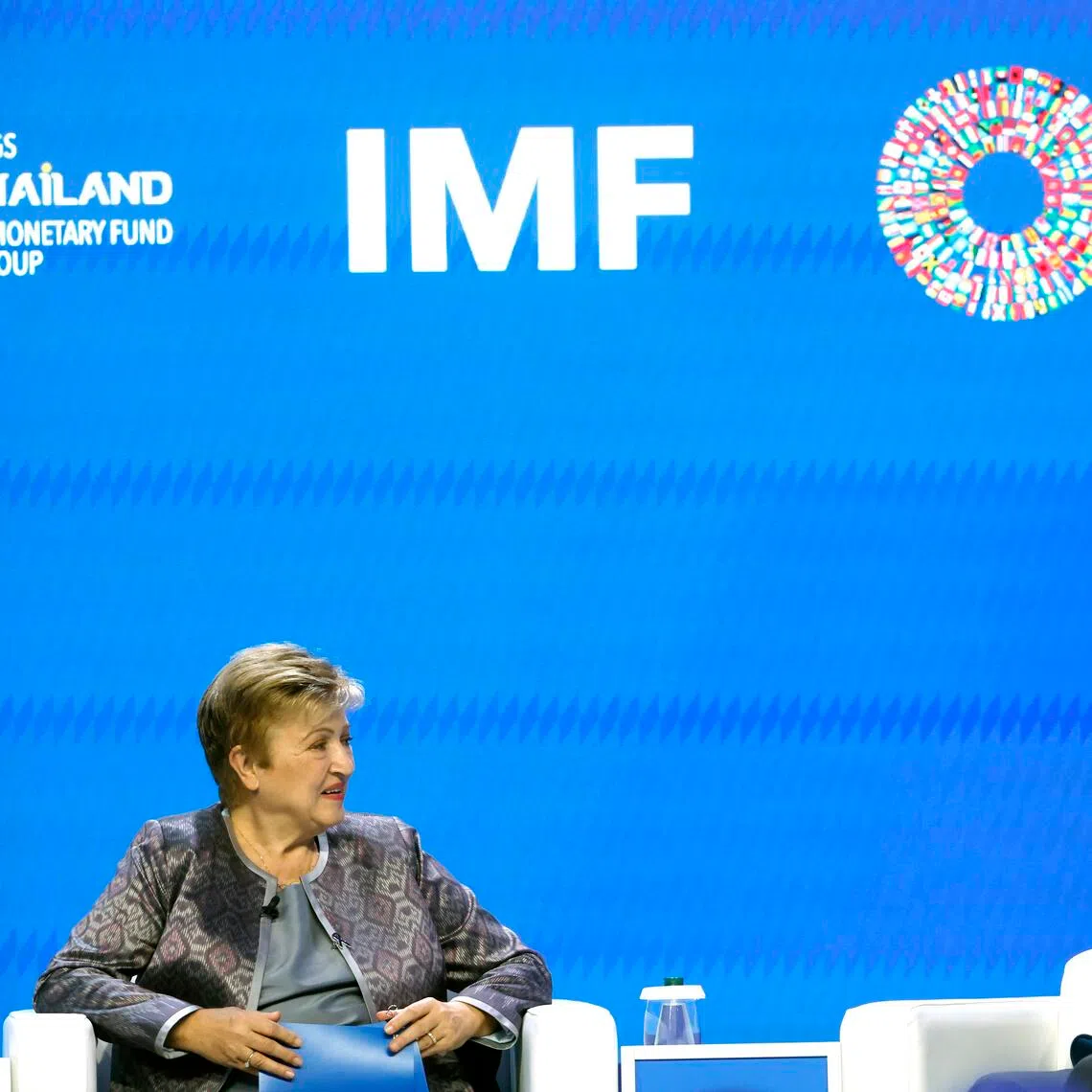IMF chief executive officer Kristalina Georgieva (left) said AI was already strengthening the global economy.