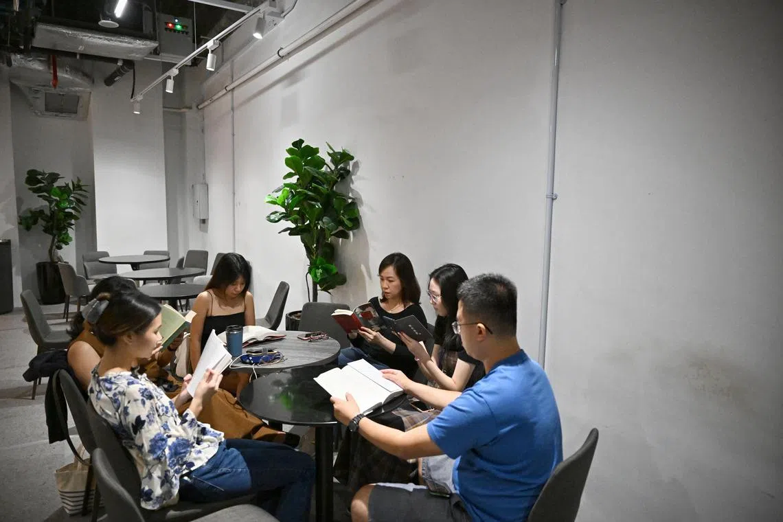 A Silent Book Clubs at CIMB Plaza, Raffles Place on Jan 20, 2024.