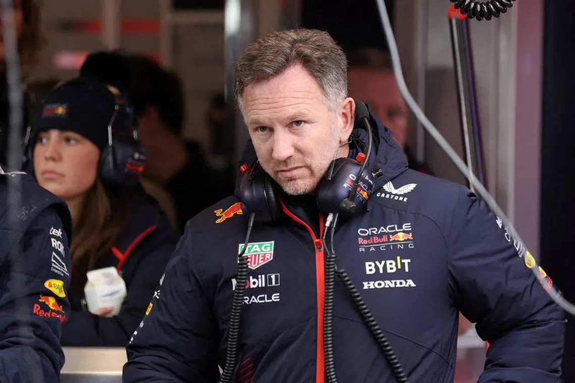 FILE PHOTO: Formula One F1 - Las Vegas Grand Prix - Las Vegas Strip Circuit, Las Vegas, Nevada, U.S - November 17, 2023 Red Bull team principal Christian Horner ahead of practice REUTERS/Mike Blake/File Photo